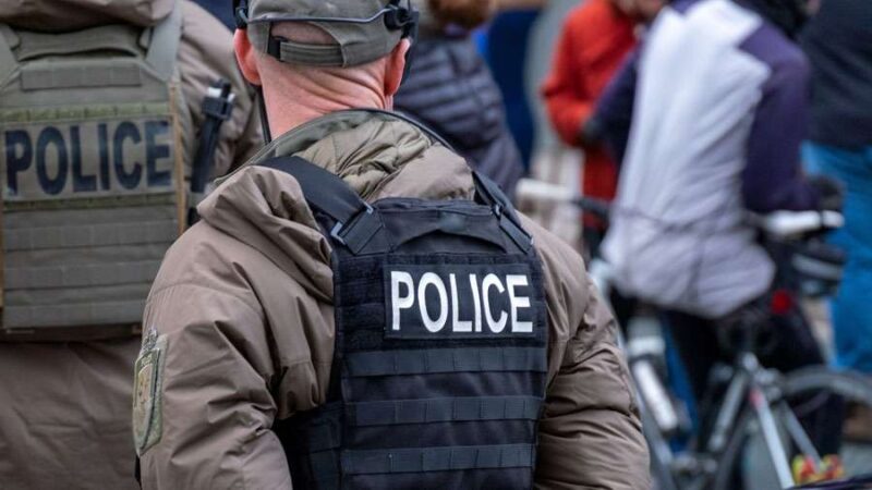 Police officer at protest - SuperMAX Police Fitness Equipment